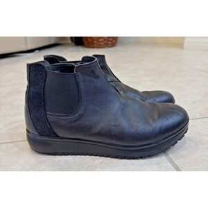 Joya London II Ankle Boots Black Leather Comfort Side Zip Sz EU 40.5/ US 9 *read
